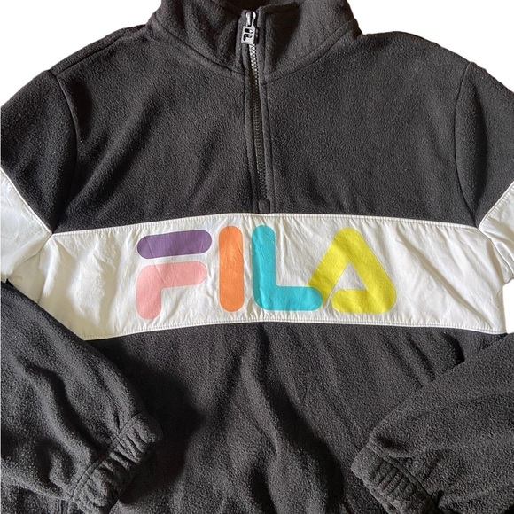 Fila Black Fleece Colorblock 1/4 Zip Pullover Sweatshirt - Picture 5 of 10